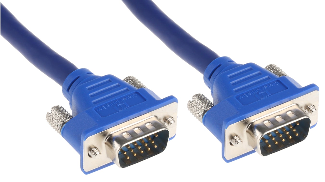 Cable VGA RS PRO de Azul, con. A: VGA macho, con. B: VGA macho, long. 15m |