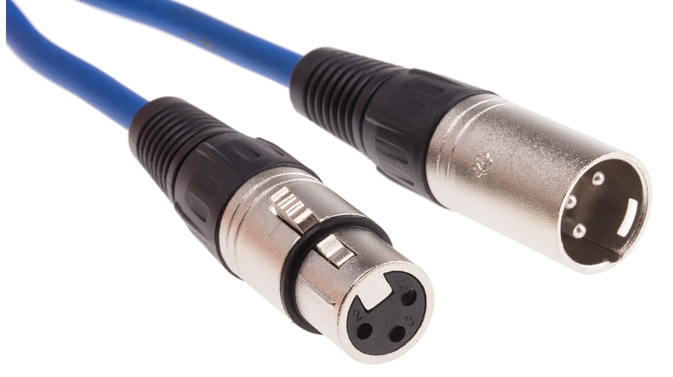 Para aumentar Inevitable Tendero Cable XLR, 1m, Azul, XLR de 3 contactos, XLR de 3 contactos | RS