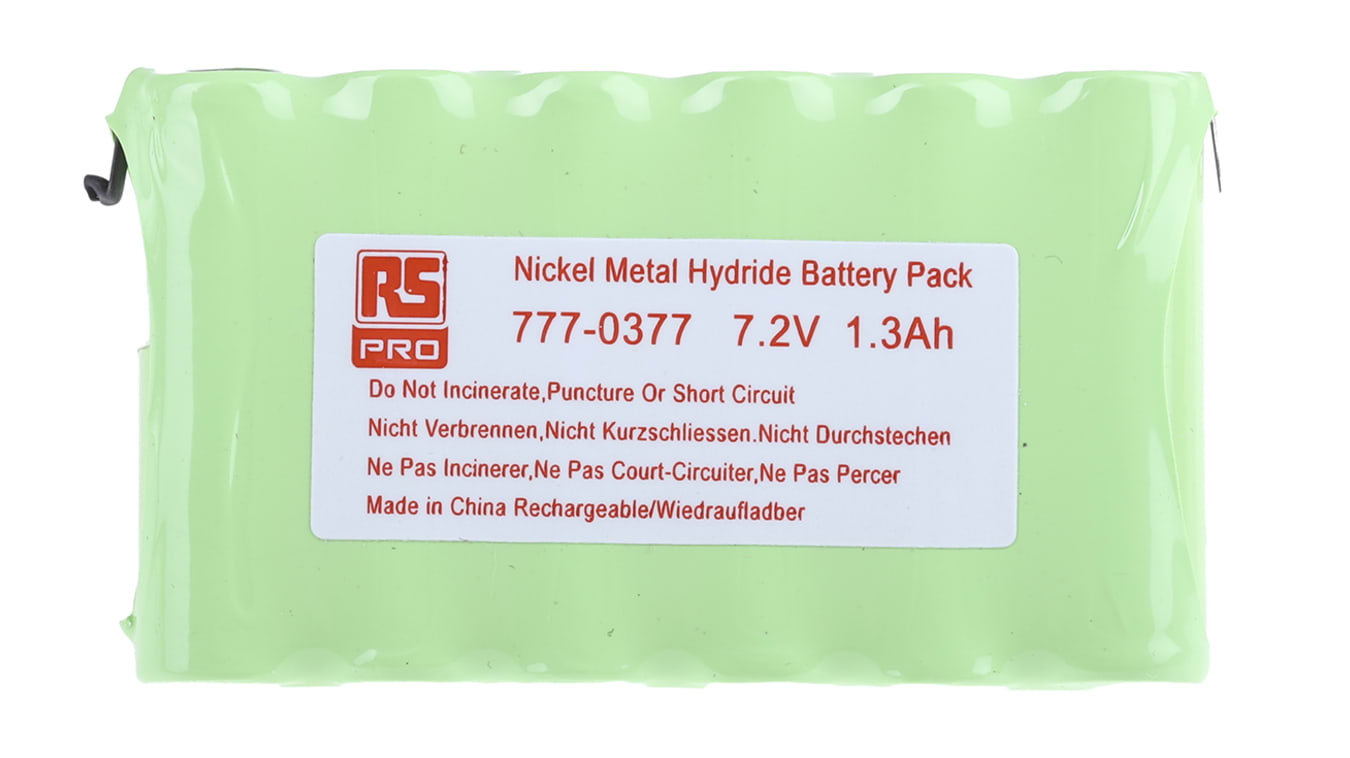 Batería recargable NiMH, 1.3Ah, 6 celdas AA, terminal tipo lengüeta | RS