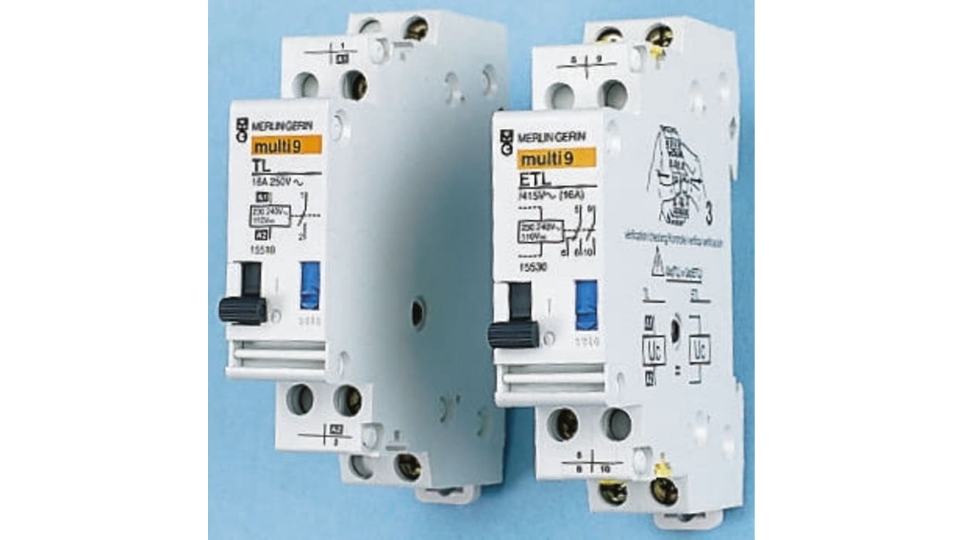 Branchement Telerupteur Merlin Gerin Multi 9 Tl 15520 | Télérupteur Bipolaire 230 → 240 V c.a., 110 V c.c., NO, commutation  16 A 250 V c.a. | RS