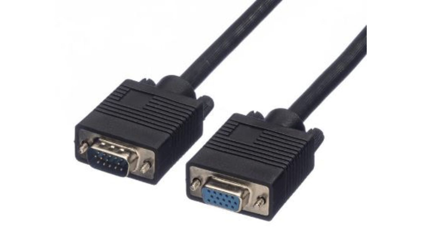 11.04.5310-5 | Cable VGA Roline de Negro, con. A: VGA macho, con. B: VGA long. 10m | RS