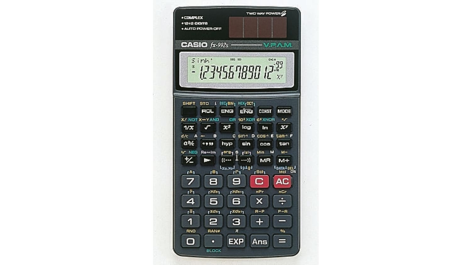 Calculadora Casio FX-992S-W-UM, Batería, Solar | RS Components