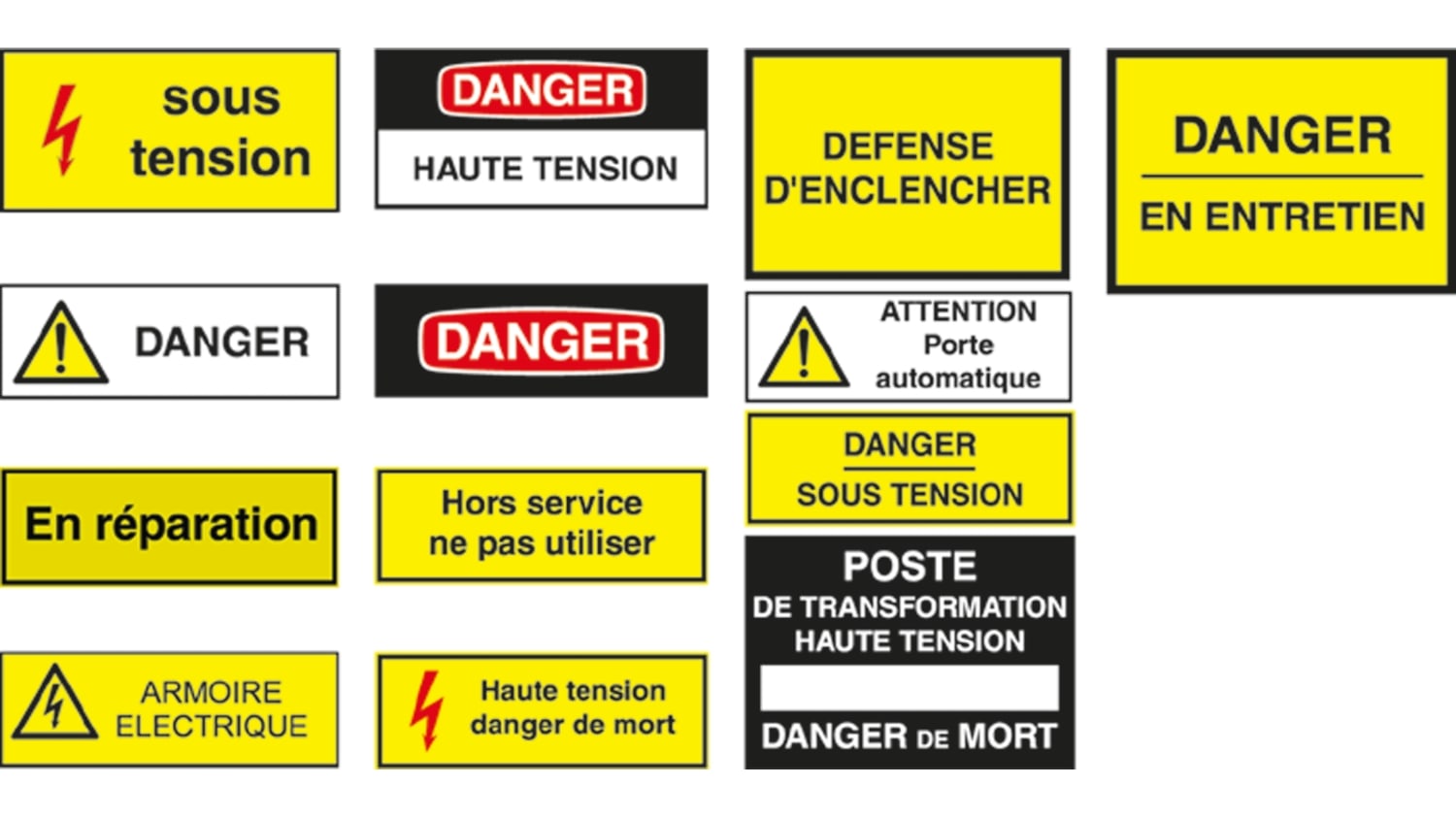 Poste De Transformation Haute Tension Danger De Mort Hazard Warning Sign French Rs Components