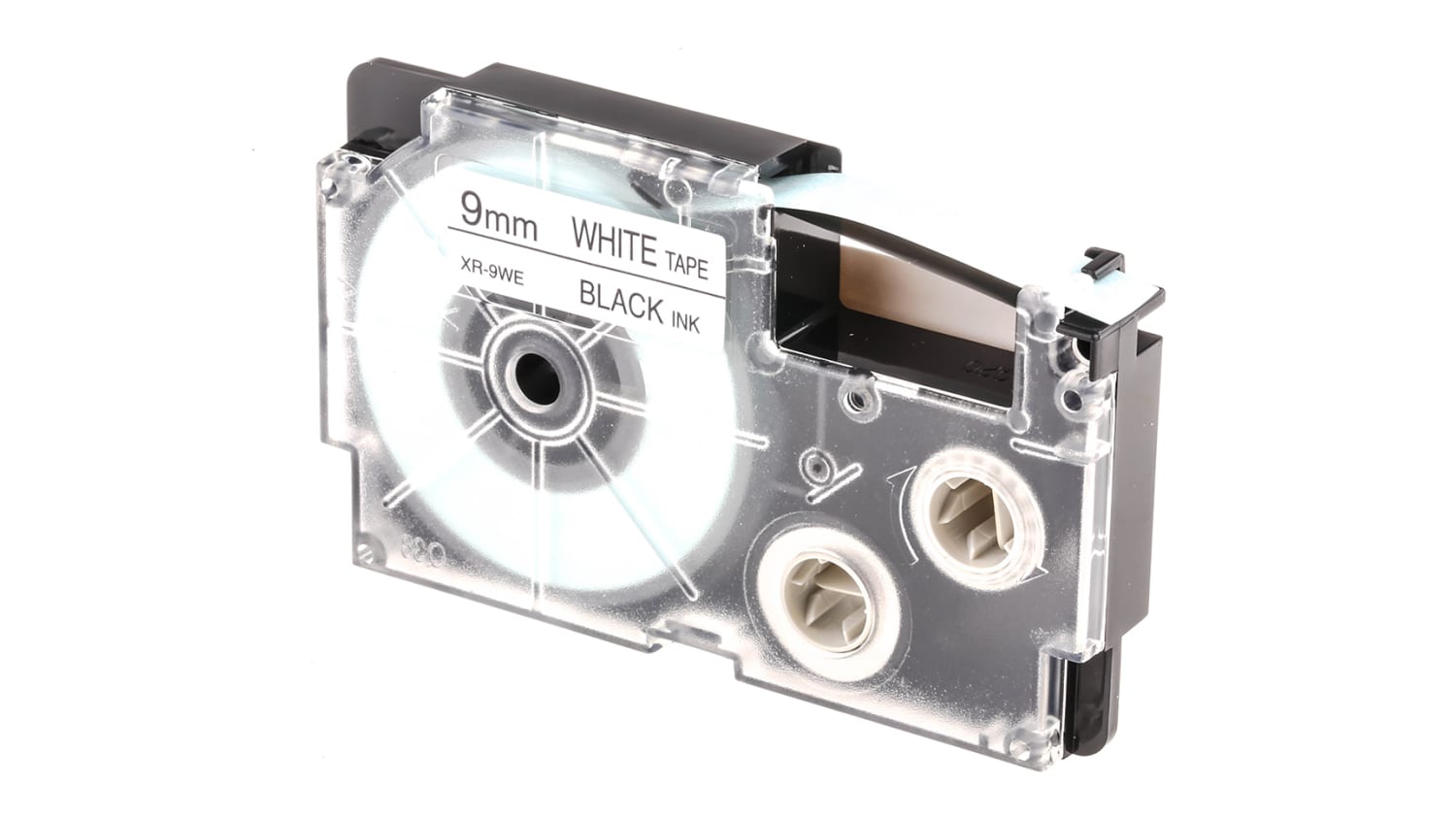 Casio Black on White Label Printer Tape, 9 mm Width, 8 m Length for KL-100,  KL-2000, KL-60, KL-70, KL-7000, KL-7200,