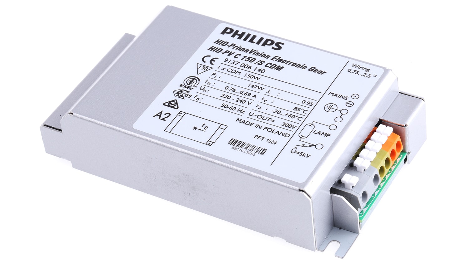 Hidpvc150s Philips Lighting 150 W Electronic Ceramic Metal Halide Lighting Ballast 2 240 V Rs Components