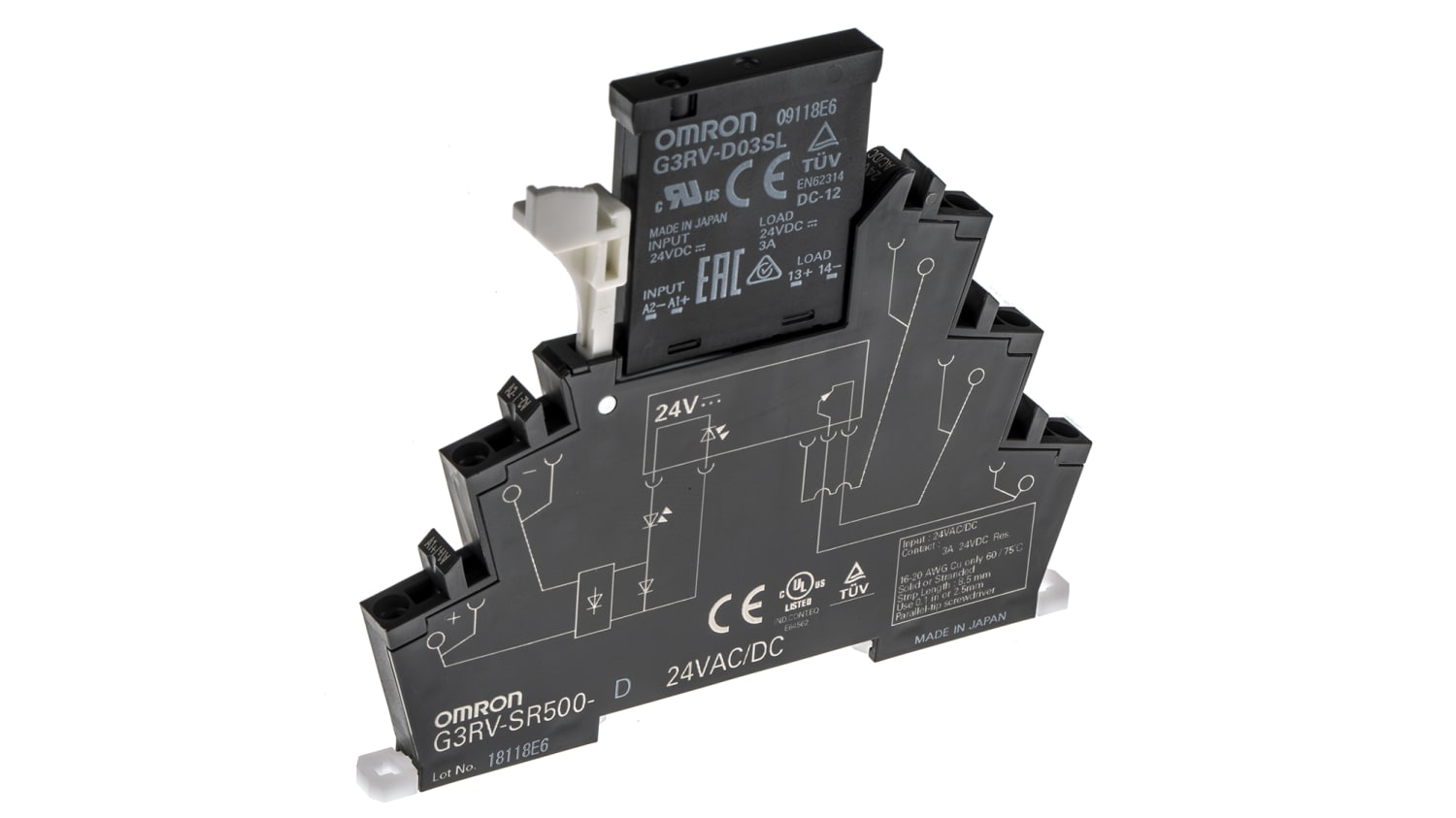 G3rv Sr500 D Ac Dc24 Omron 3 A Spno Solid State Relay Ac Dc Din Rail Mosfet 26 4 V Dc Maximum Load Rs Components