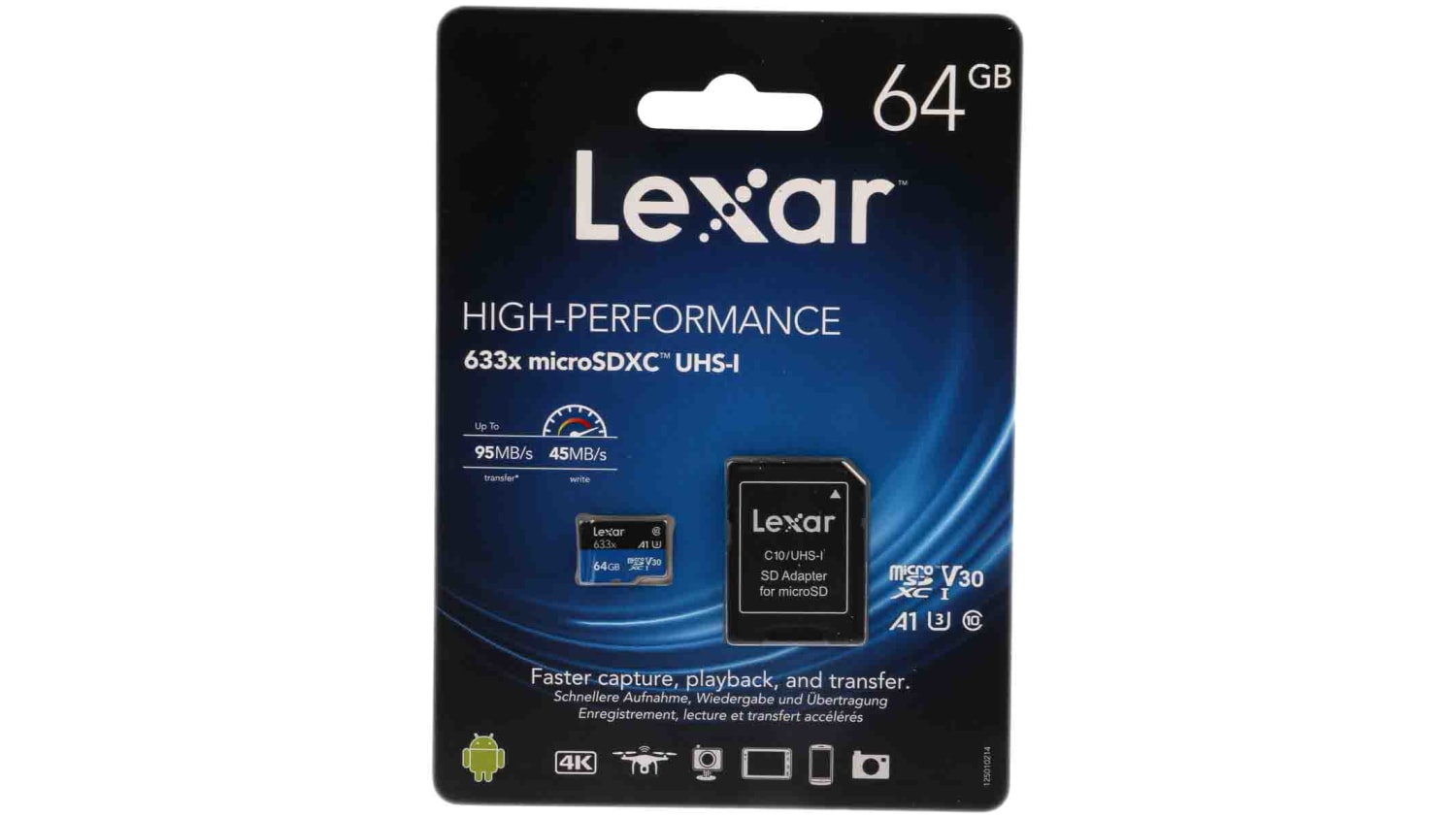 Lsdmi64gbbeu633a Lexar Micro Sd Card 64 Gb Microsdxc Card Class 10 Uhs 1 U1 Rs Components