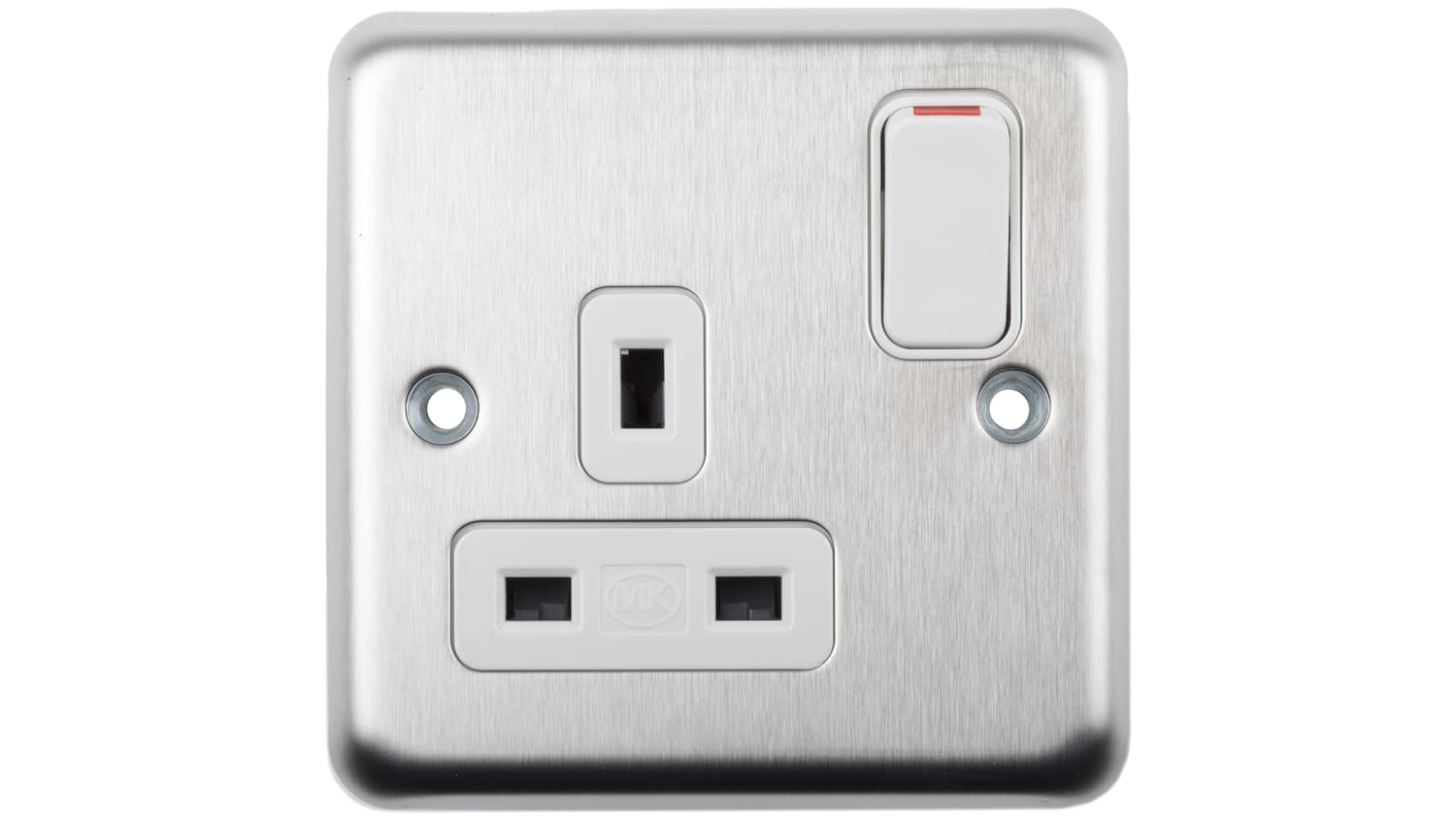 mk brushed stainless steel double socket