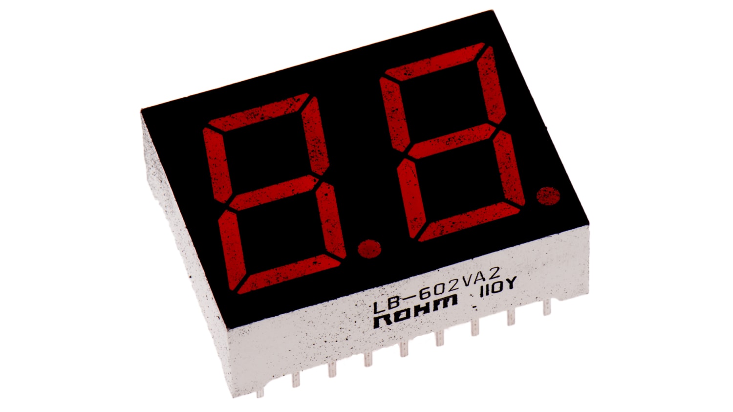 lb 602va2 rohm 2 digit 7 segment led display ca red 16 mcd rh dp 14 2mm