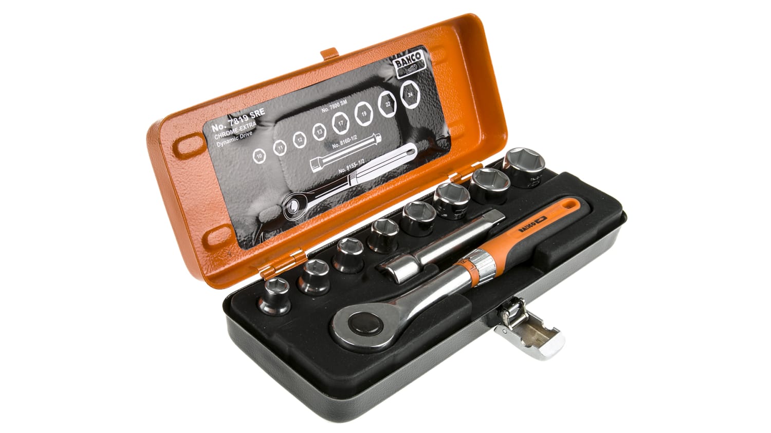 7819sre Bahco 7819sre 10 Piece Socket Set 1 2 In Square Drive Rs Components