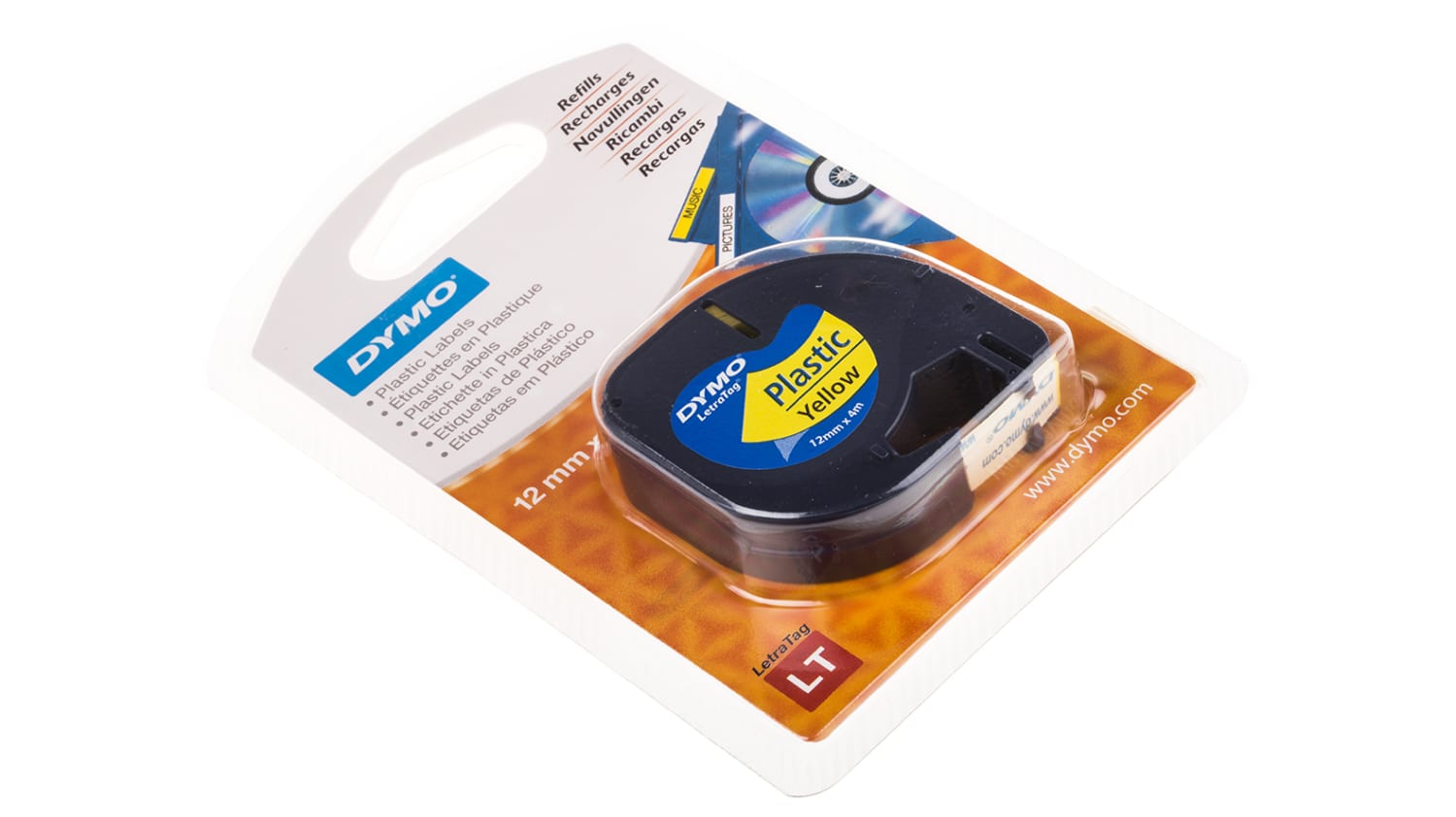 dymo letratag black