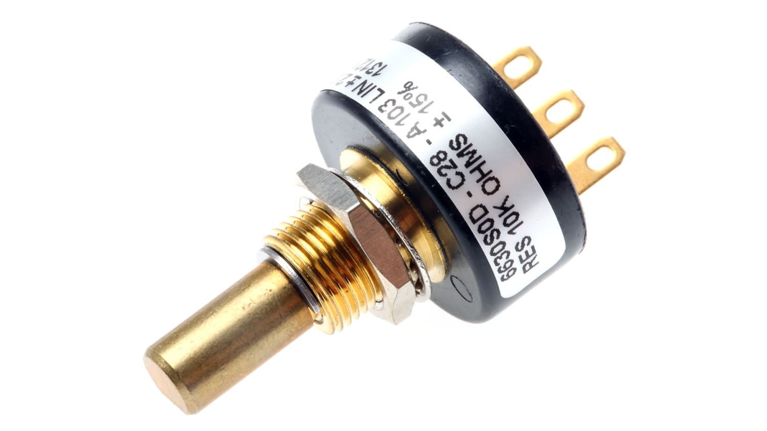 Bourns 10kw Rotary Potentiometer Continuous Turns 1 Gang Panel Mount 6630s0d C28 A103 Rs Components