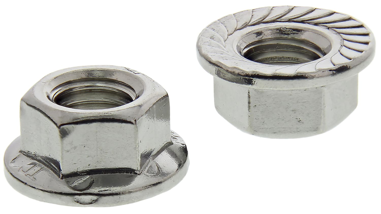 Qty 2 M12 304 A2 Grade Stainless Steel Hex Serrated Nut 12mm Flange Nuts 