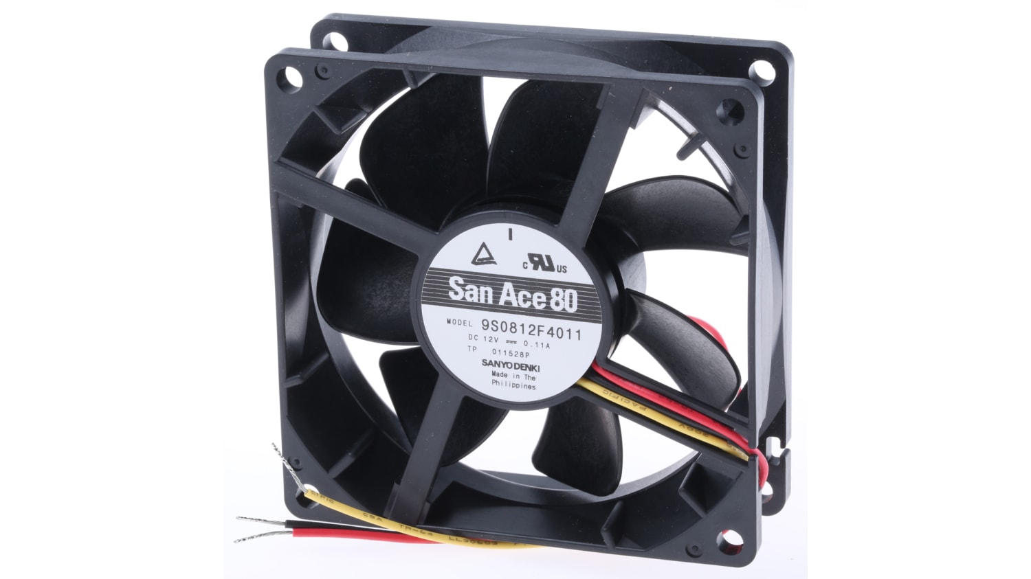 9s0812f4011 Sanyo Denki 12 V Dc Dc Axial Fan 80 X 80 X 25mm 55 8m H 1 32w Rs Components