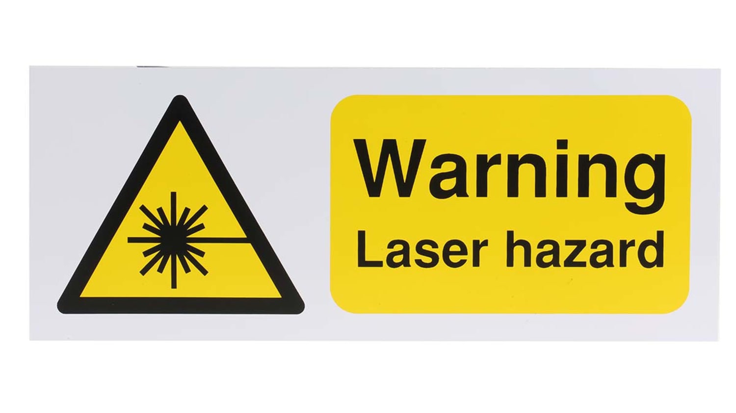 Rs Pro Schwarz Gelb Gefahren Warnschild Warnung Laserstrahl Vinyl Schild 100 Mm X 250mm Englisch Selbstklebend Rs Components