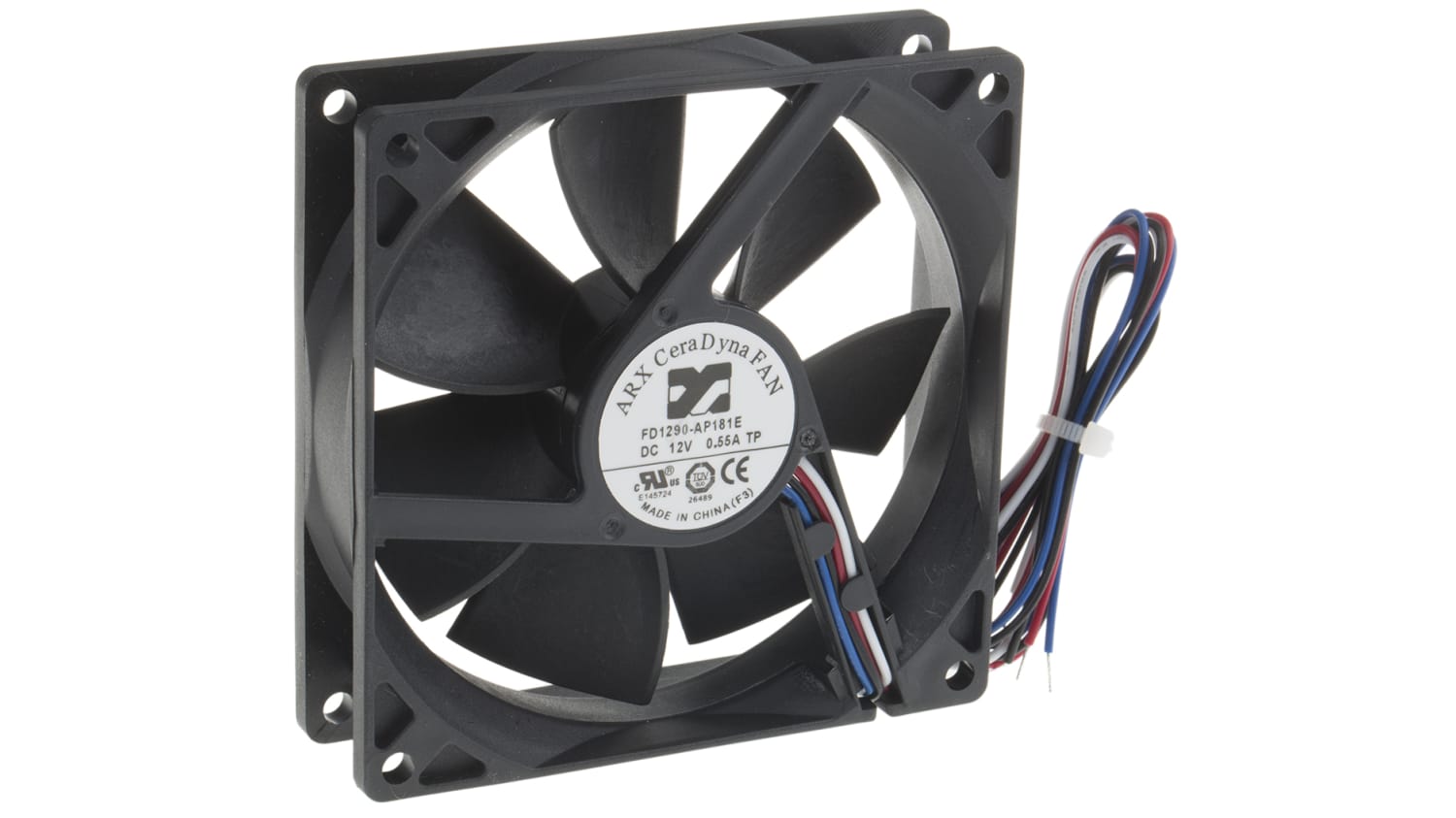 arx 12 v dc dc axial fan 92 x 92 x 25mm 126m h 6w