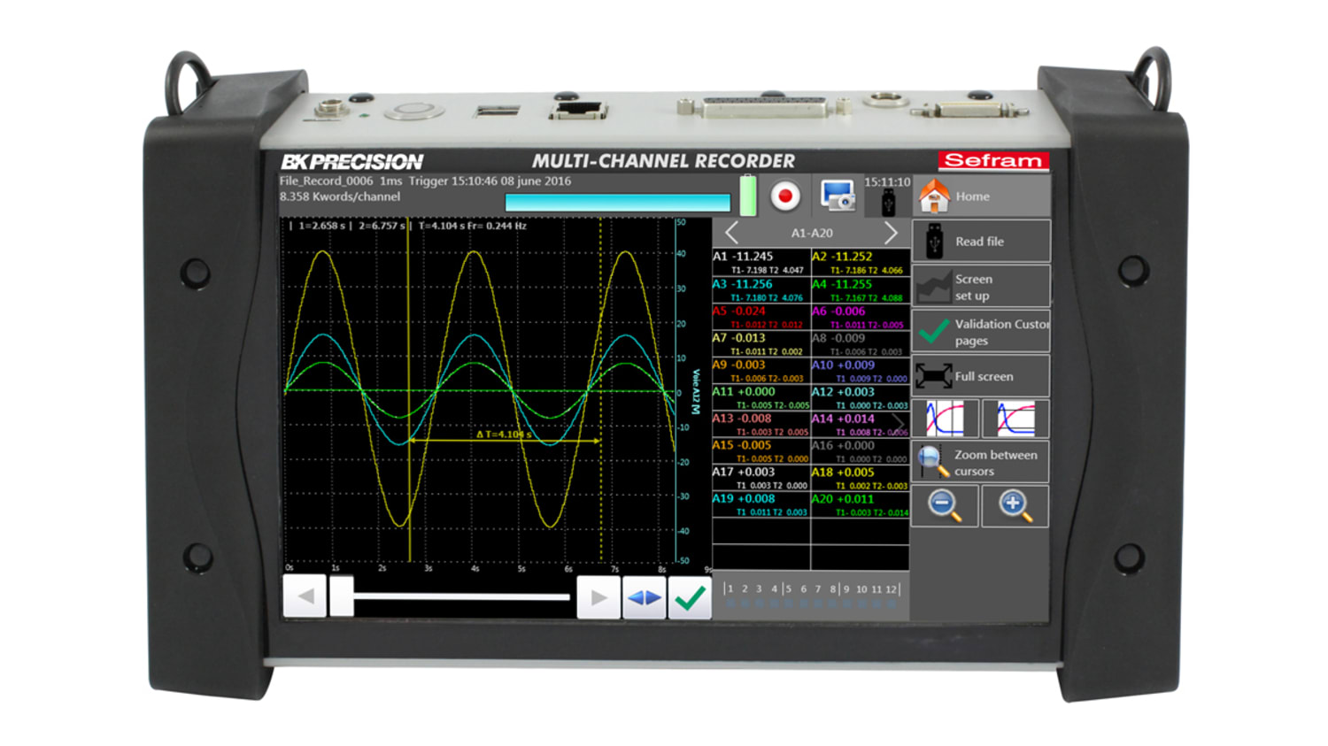 Das240bat Sefram Das 240 Thermocouple Data Logger With B C E J K L N Pt100 Pt1000 S T Sensor For Current Resistance Rs Components