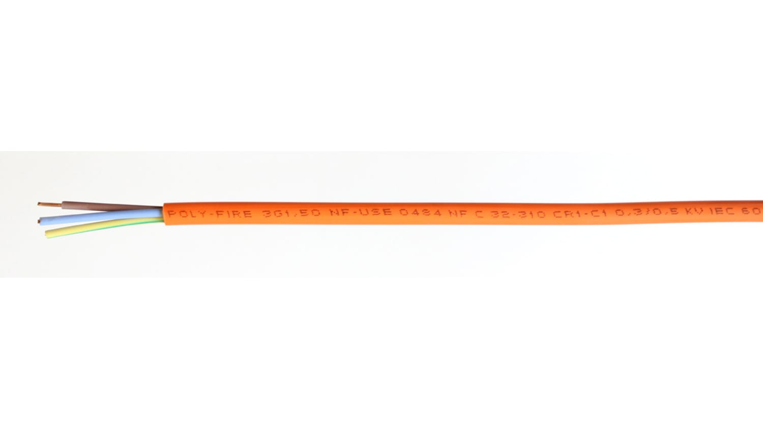 Rs Pro 3 Core 1 5 Mm Cr1 C1 Cable Orange Polyolefin Sheath 100m 300 V 500 V Rs Components