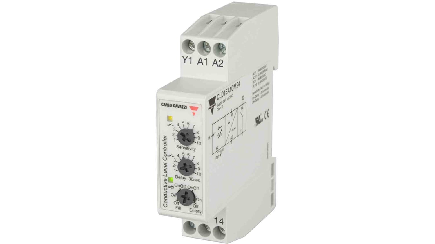 Carlo Gavazzi Cld1ea1cm24 Series Level Controller Din Rail 24 V 1 Analog Input Relay Rs Components