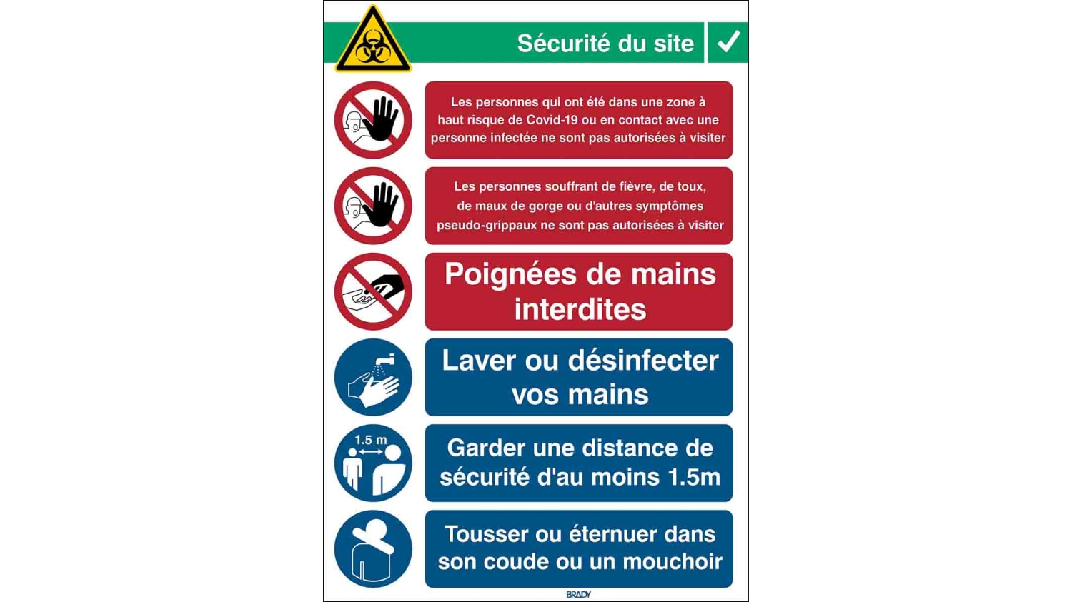 306806 Safety Poster Laminated Polyester B 7541 French 371 Mm 262mm Rs Components