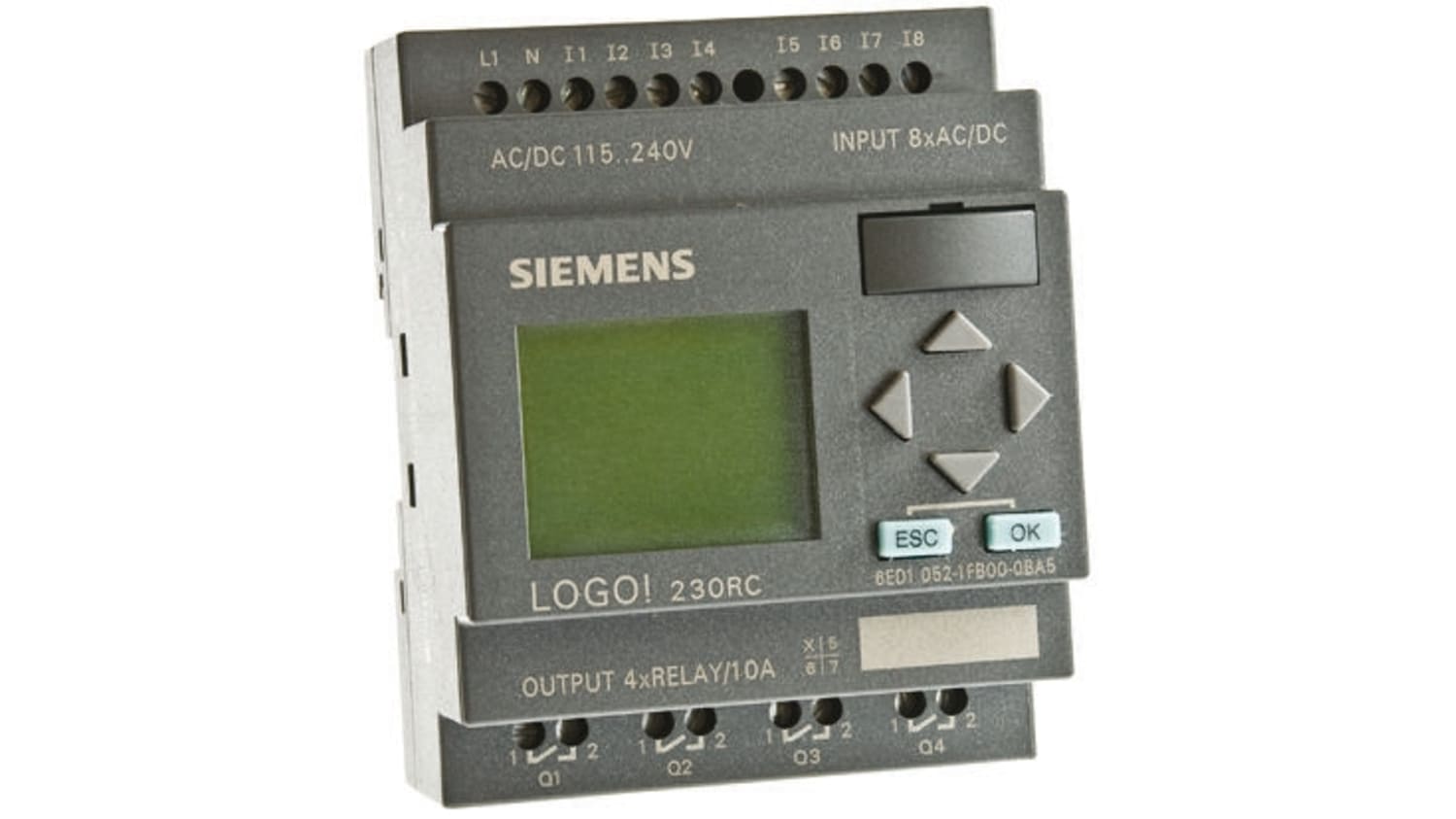 6ed1 052 1fb00 0ba5 Siemens Logic Module 115 V Ac Dc 230 V Ac Dc Relay 8 X Input 4 X Output With Display Rs Ponents