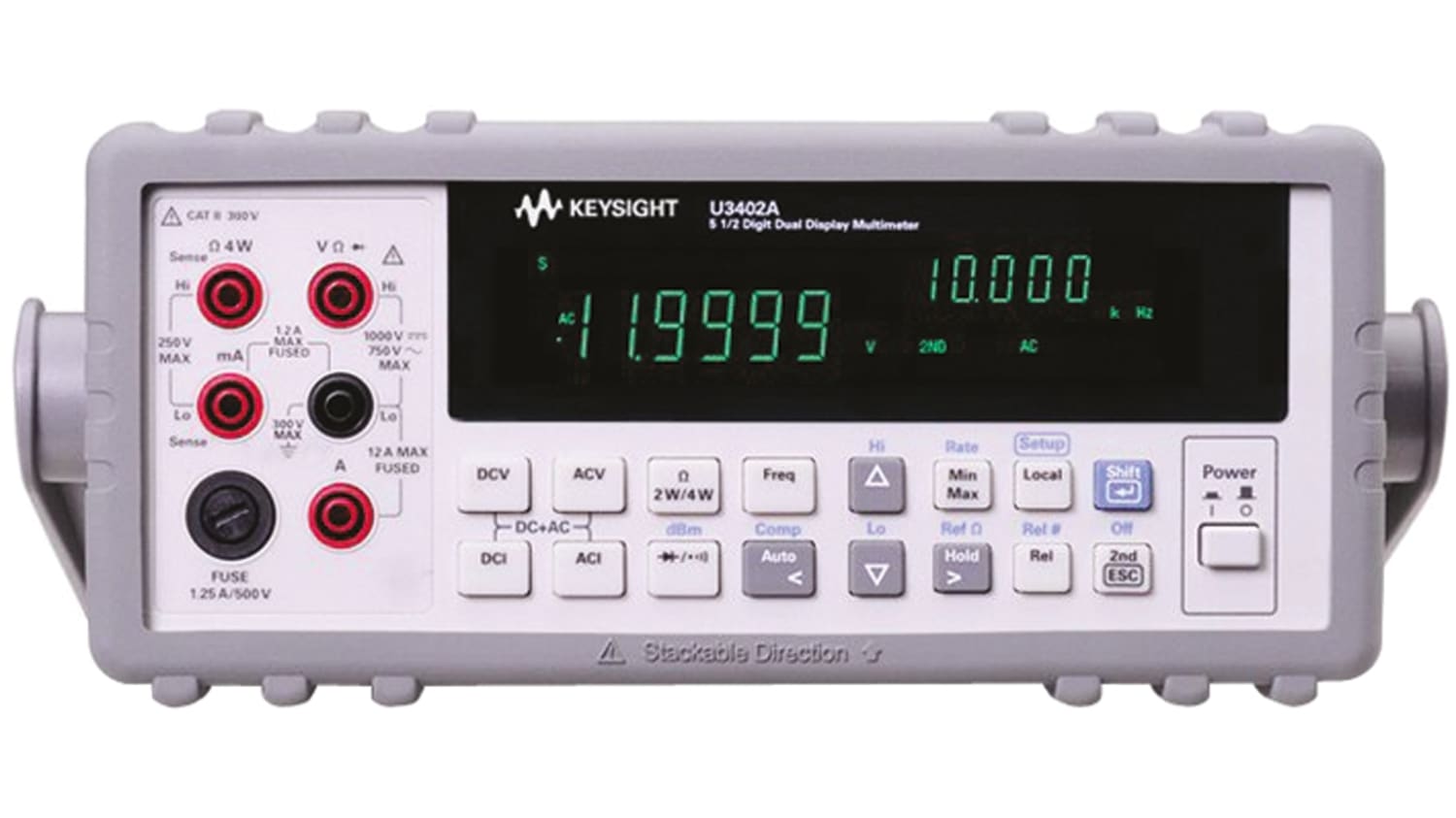 multimetre numerique u3402a keysight technologies de table 1000v c a 12a c a rs components