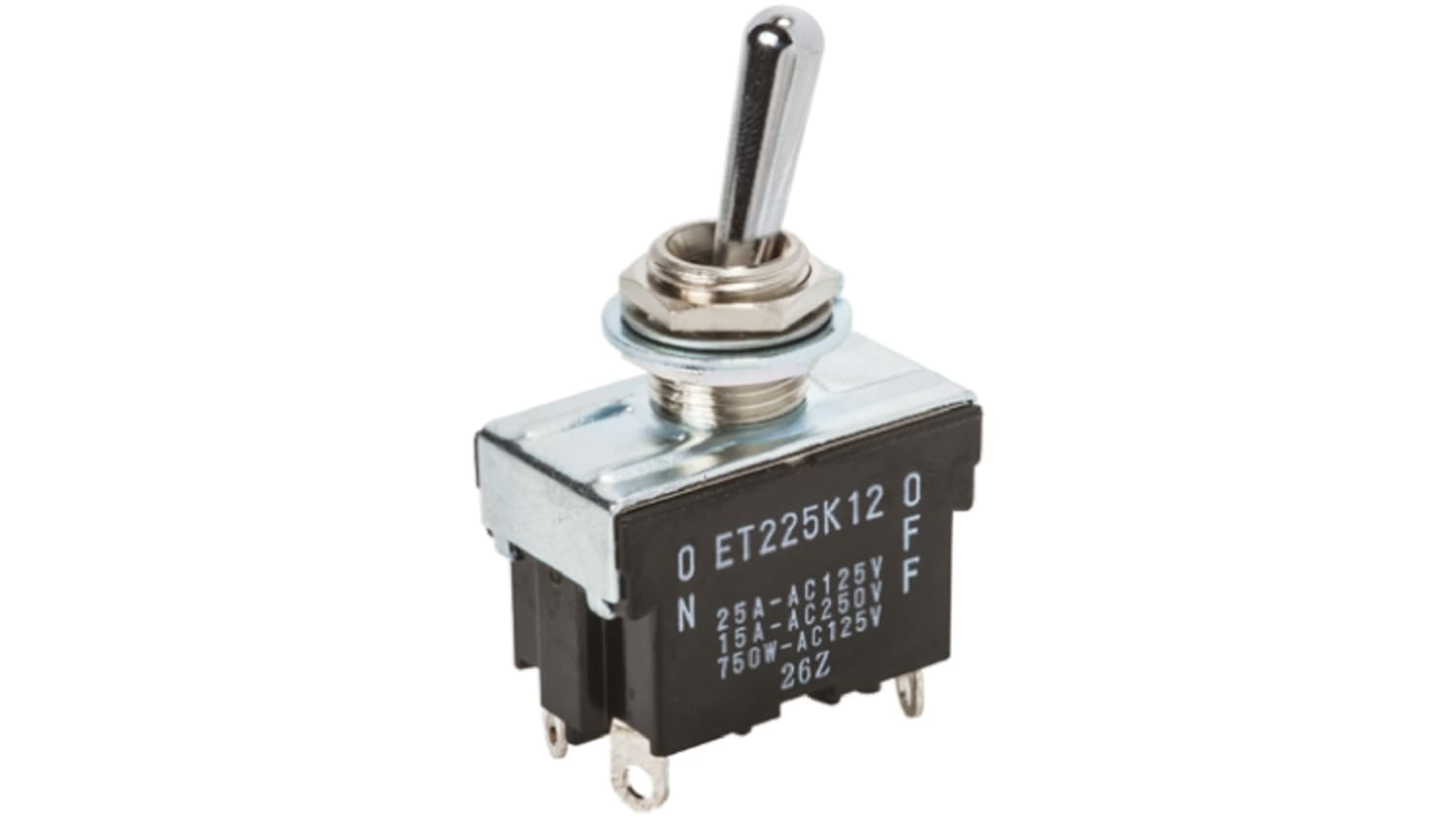 Et2k12 Z Dpst Toggle Switch On Off Panel Mount Rs Components