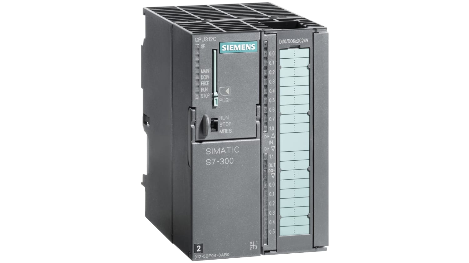6ES7312-5BF04-0AB0 | Siemens S7-300 PLC CPU - 10 (Digital) Inputs, 6 (Digital) Outputs, Digital, For Use With SIMATIC S7-300 Series, USB | RS Components
