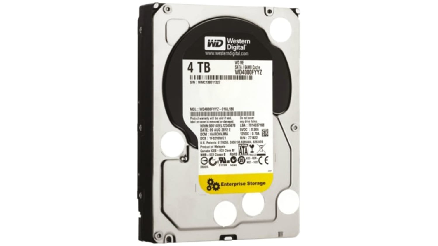 Wd4000fyyz Western Digital Re Datacentre 4 Tb 3 5in Sata Internal Hard Drive Rs Components
