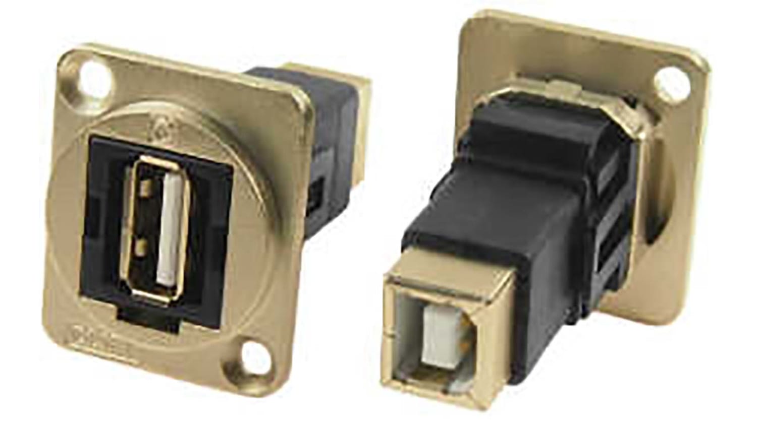 Rs Pro Straight Panel Mount Socket Type A To B 2 0 Ip40 Feedthrough Usb Connector Rs Components