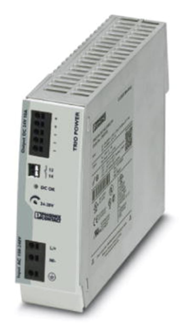 Phoenix Contact TRIO POWER Switched Mode DIN Rail Power Supply, 85 → 264V ac ac Input, 24V dc dc Output, 10A