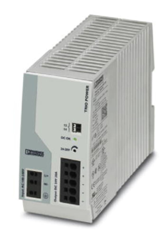 Phoenix Contact TRIO POWER Switched Mode DIN Rail Power Supply, 85 → 264V ac ac Input, 24V dc dc Output, 20A