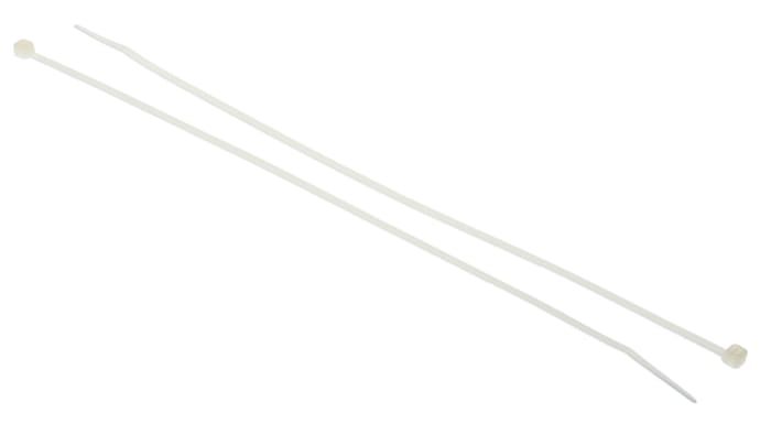 RS PRO Cable Tie, 292mm x 3.6 mm, Natural Nylon, Pk-100