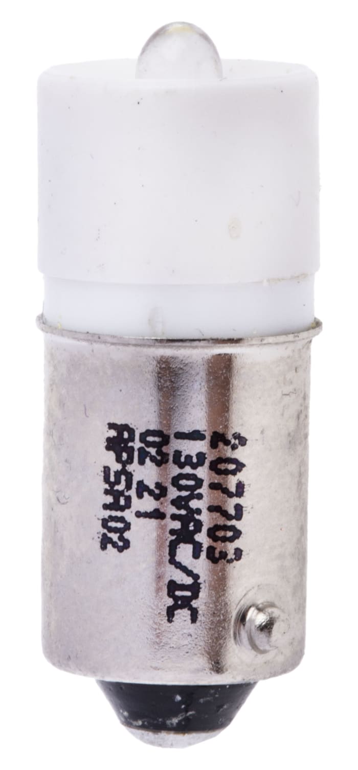 Voyant lumineux Blanc, culot BA9S, 130V c.a. / V c.c.