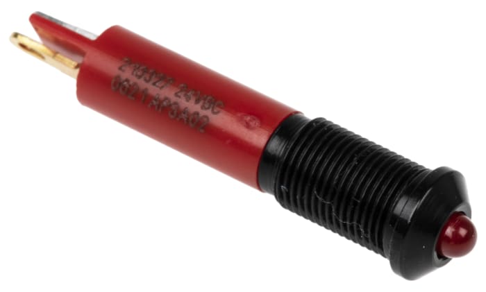 RS PRO Red Panel Mount Indicator, 24V dc, 6mm Mounting Hole Size, Solder Tab Termination