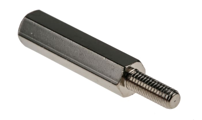 RS PRO Standoff, M3 x M3 Thread, 20mm Body, Brass, Male/Female, 8mm Stud