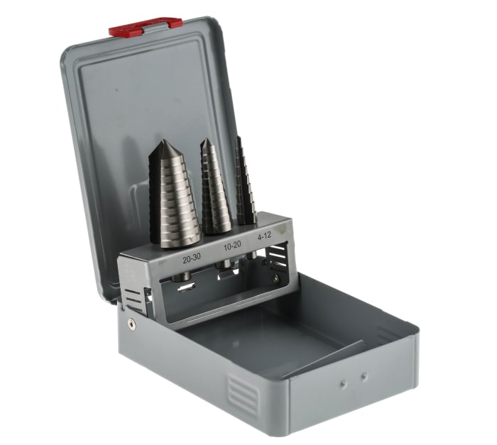 RS PRO RS PRO 3Piece Step Drill Bit Set for Metal, 30mm Max, 4mm Min