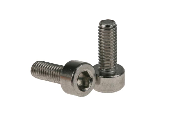RS PRO Plain Stainless Steel Hex Socket Cap Screw, DIN 912, M3 x 8mm