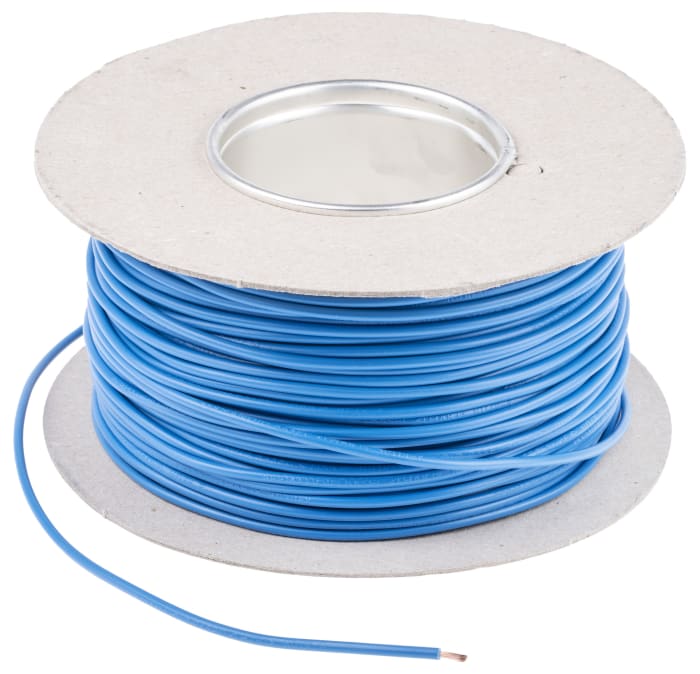 RS PRO Blue 1.5 mm² Hook Up Wire, 15 AWG, 7/0.53 mm, 100m, PVC Insulation