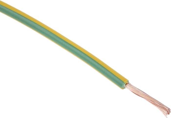 Fils de câblage RS PRO, 1.5mm², Vert/Jaune, 16 AWG, 100m, 750 V