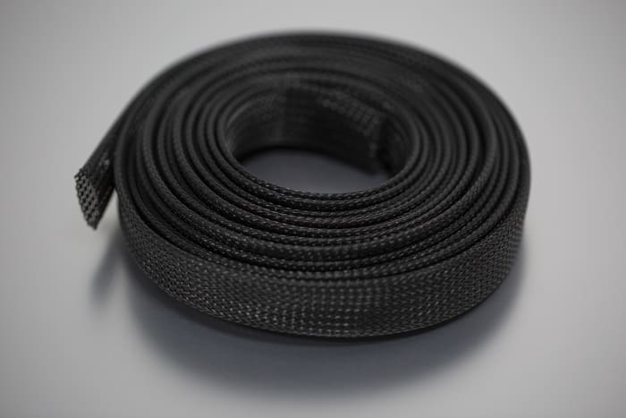 Gaine Tressée 20mm RS PRO, Noir en PET, 5m Code commande