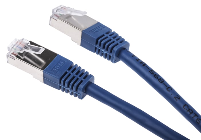 RS PRO Cat6 Male RJ45 to Male RJ45 Ethernet Cable, S/FTP, Blue PVC Sheath,  10m