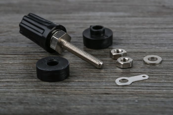 RS PRO 16A, Black Binding Post With Brass Contacts and Nickel Plated