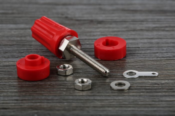 RS PRO 16A, Red Binding Post With Brass Contacts and Nickel Plated