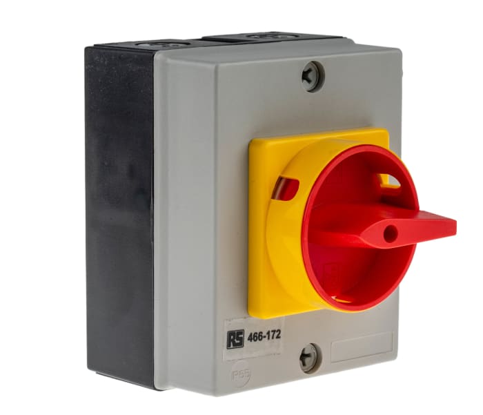 RS PRO 3P Pole DIN Rail Isolator Switch - 32A Maximum Current, 11kW Power Rating, IP65