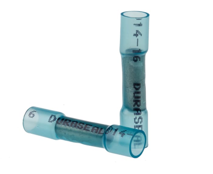 TE Connectivity, DuraSeal Butt Splice Connector, Blue, Insulated, Tin 16 → 14 AWG