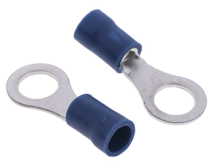 RS PRO Insulated Ring Terminal, M6 Stud Size, 1.5mm² to 2.5mm² Wire Size, Blue