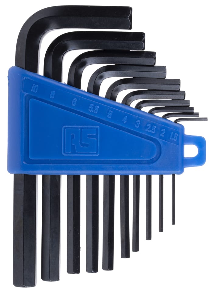 RS PRO 10 piece L Shape Metric Hex Key Set, 1.5 → 10mm