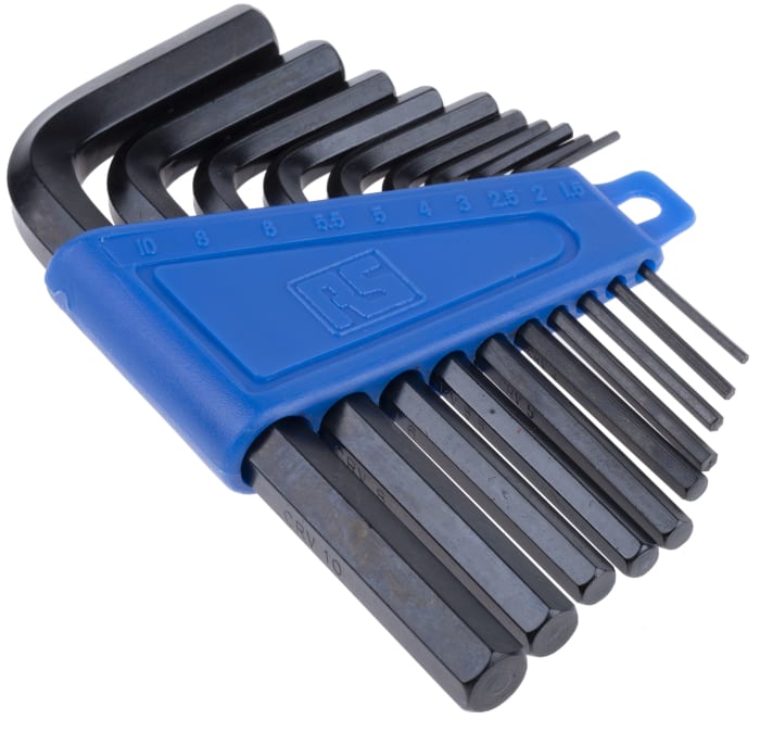 RS PRO 15 piece L Shape Metric Hex Key Set, 1.27 → 10mm