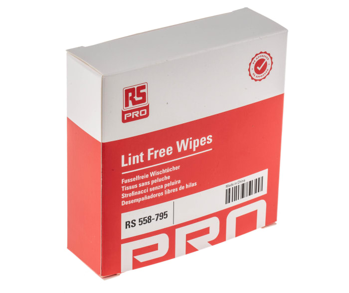 Lingettes RS PRO pour Ecrans d'ordinateur, équipement bureautique, plastique, filtres d'écran, 100 par Boîte